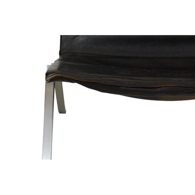 Pk-22 Lounge Chair in Patinated Black Leather by Poul Kjærholm, 1980s-MTD-1807559