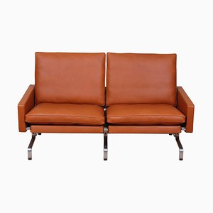 PK-31/2 Sofa in Cognac Aniline Leather by Poul Kjærholm for E. Kold Christensen-MTD-1400826