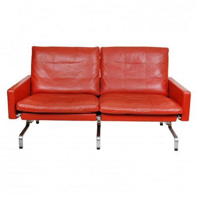 Pk-31/2 Sofa in Red-Brown Leather by Poul Kjærholm for Fritz Hansen, 1990s-MTD-1400835