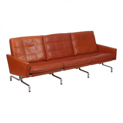 Pk-31/3 in Patinated Cognac Leather by Poul Kjærholm for Kold Christensen, 1970s-MTD-1400828