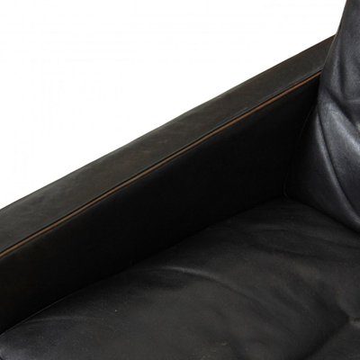 PK-31/3 Sofa in Patinated Black Leather by Poul Kjærholm for Kold Christensen, 1970s-MTD-1454453