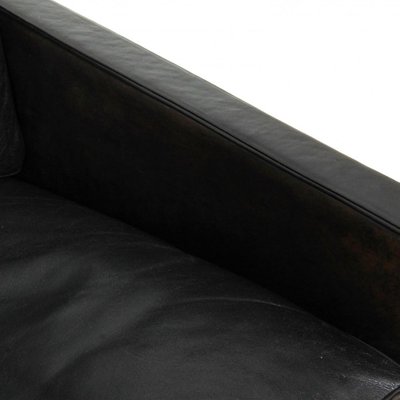 PK-31/3 Sofa in Patinated Black Leather by Poul Kjærholm for Kold Christensen, 1970s-MTD-1454453