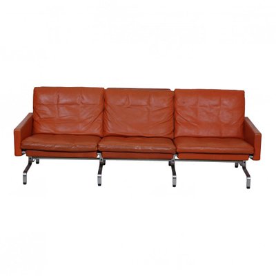 PK-31/3 Sofa in Patinated Cognac Leather by Poul Kjærholm for Kold Christensen, 1970s-MTD-1400827