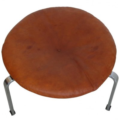 PK-33 Footstool in Cognac Leather by Poul Kjærholm for E. Kold Christensen, 1970s-MTD-1746780