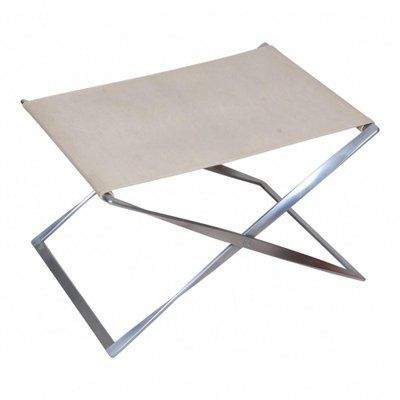 PK-91 Ottoman with Canvas by Poul Kjærholm for Fritz Hansen-MTD-1400094