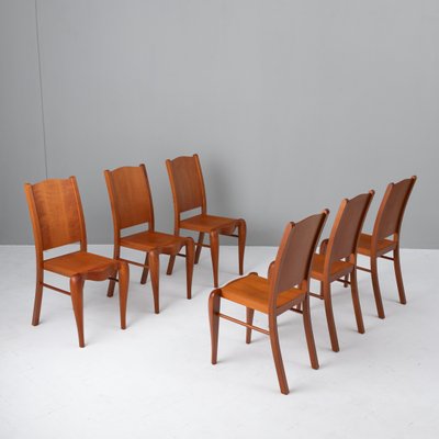 Placide of Wood Chairs by Philippe Starck for Driade, 1989, Set of 6-KQX-1722701