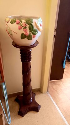 Plant Column Stand in Mahogany, 1930s-EAI-1396806