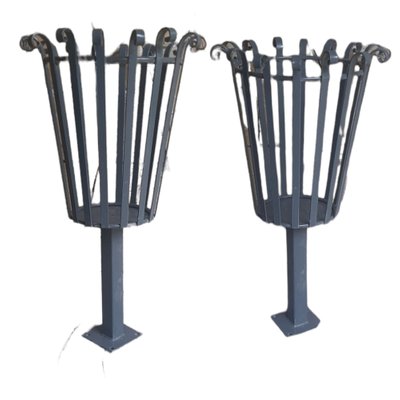 Planters in Iron, Set of 2-TCS-1264225