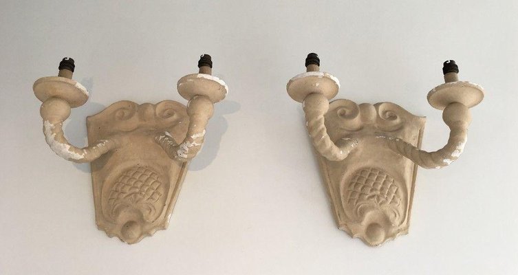 Plaster Wall Lights, 1940s, Set of 2-BA-1365609