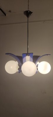 Plastic and Glass Ceiling Lamp, Spain, 1970s-RGF-1368558