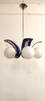 Plastic and Glass Ceiling Lamp, Spain, 1970s-RGF-1368558