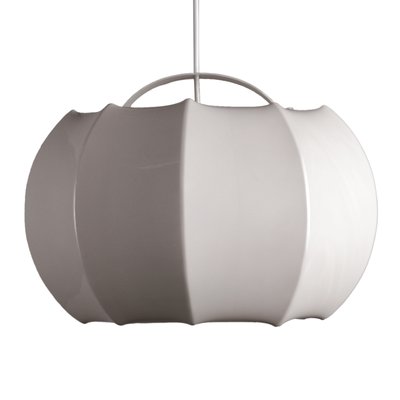 Plastic Pendant Lamp in White with Marble Effect, 1970s-QBR-1078376