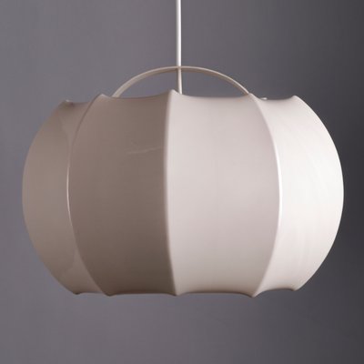 Plastic Pendant Lamp in White with Marble Effect, 1970s-QBR-1078376