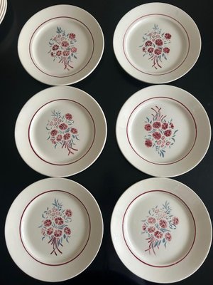 Plates and Badonviller Earthenware Dish, 1950s, Set of 14-AVC-2043417