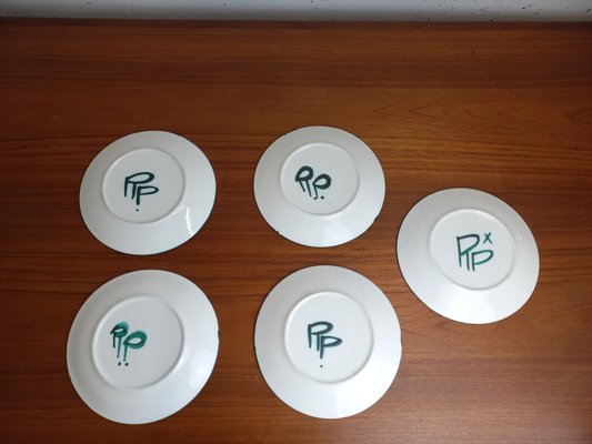 Plates by Robert Picault, 1950s, Set of 5-TUK-2018380