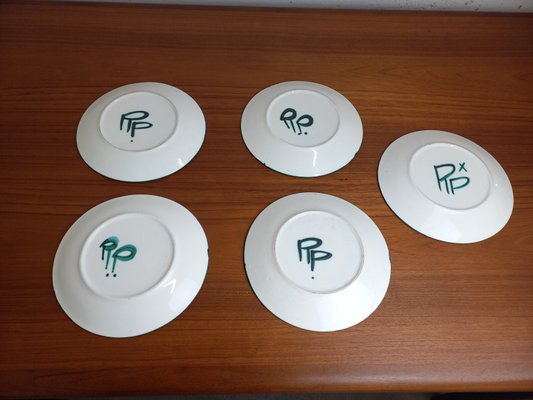 Plates by Robert Picault, 1950s, Set of 5-TUK-2018380