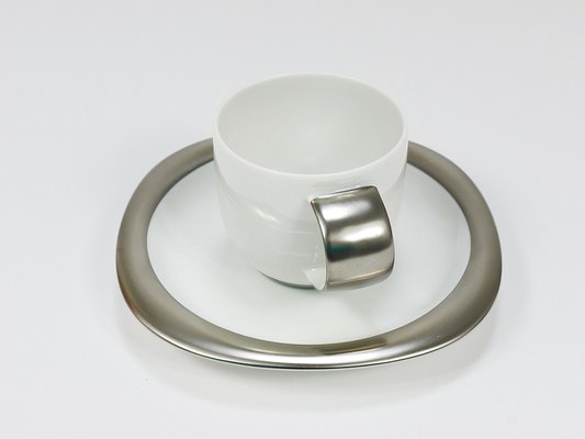 Platinum Espresso Coffee Cups attributed to Timo Sarpaneva for Rosenthal, Finland, 1980s, Set of 12-MWV-2027502