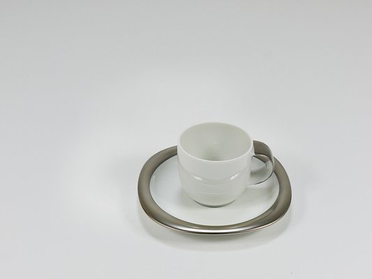 Platinum Espresso Coffee Cups attributed to Timo Sarpaneva for Rosenthal, Finland, 1980s, Set of 12-MWV-2027502