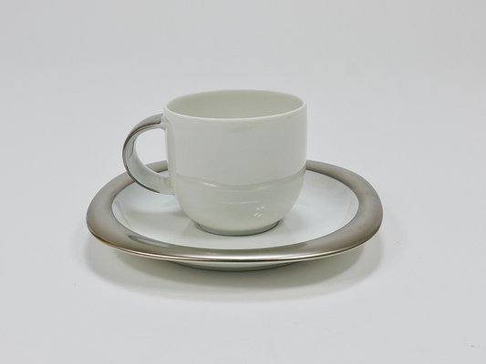 Platinum Espresso Coffee Cups attributed to Timo Sarpaneva for Rosenthal, Finland, 1980s, Set of 12-MWV-2027502