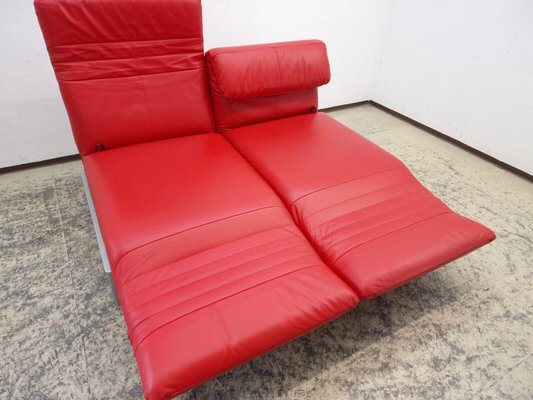 Plura Leather Couch Two-Seater Sofa in Red by Rolf Benz-BVM-2032786