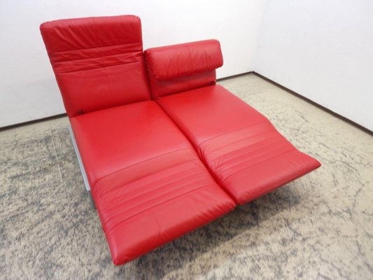 Plura Leather Couch Two-Seater Sofa in Red by Rolf Benz-BVM-2032786