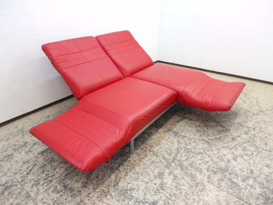 Plura Leather Couch Two-Seater Sofa in Red by Rolf Benz-BVM-2032786