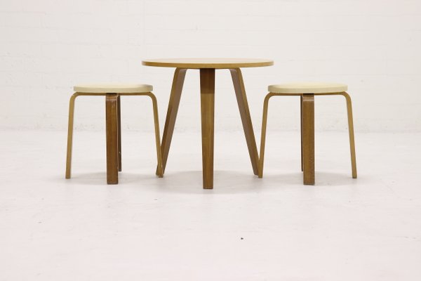 Plywood and Birch Coffee Table by Cor Alons for Gouda den Boer, 1950s-VV-555510