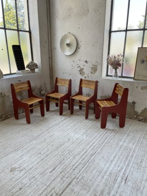 Plywood Chairs, 1980s, Set of 4-LCU-1406570