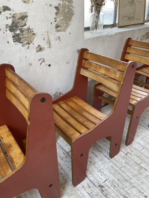 Plywood Chairs, 1980s, Set of 4-LCU-1406570