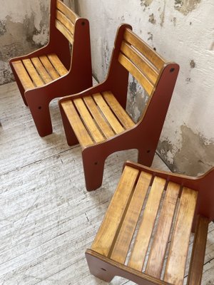 Plywood Chairs, 1980s, Set of 4-LCU-1406570