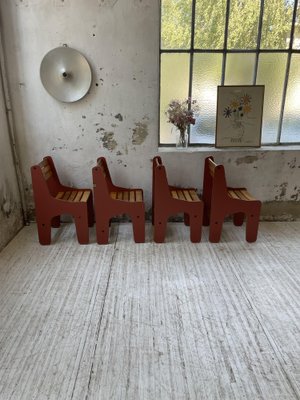 Plywood Chairs, 1980s, Set of 4-LCU-1406570