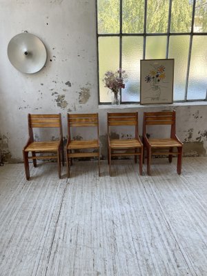 Plywood Chairs, 1980s, Set of 4-LCU-1406570