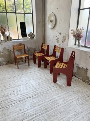 Plywood Chairs, 1980s, Set of 4-LCU-1406570