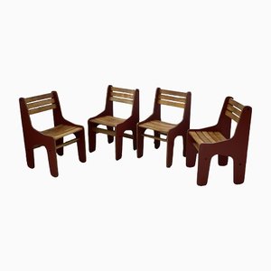 Plywood Chairs, 1980s, Set of 4-LCU-1406570