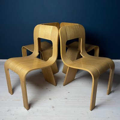 Plywood Esse Dining Chairs by Gigi Sabadin for Stilwood, Italy, 1970s, Set of 4-WQC-1743080