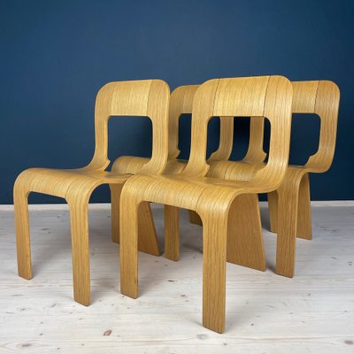 Plywood Esse Dining Chairs by Gigi Sabadin for Stilwood, Italy, 1970s, Set of 4-WQC-1743080