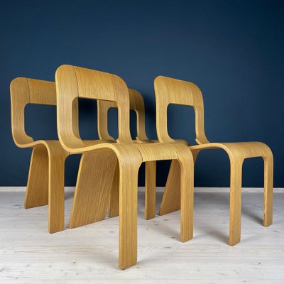 Plywood Esse Dining Chairs by Gigi Sabadin for Stilwood, Italy, 1970s, Set of 4-WQC-1743080