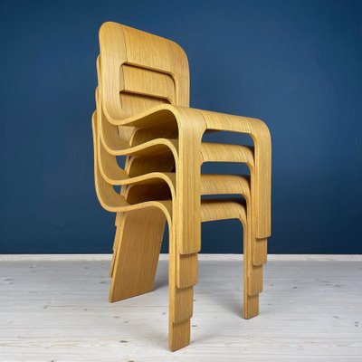 Plywood Esse Dining Chairs by Gigi Sabadin for Stilwood, Italy, 1970s, Set of 4-WQC-1743080