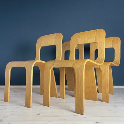 Plywood Esse Dining Chairs by Gigi Sabadin for Stilwood, Italy, 1970s, Set of 4-WQC-1743080