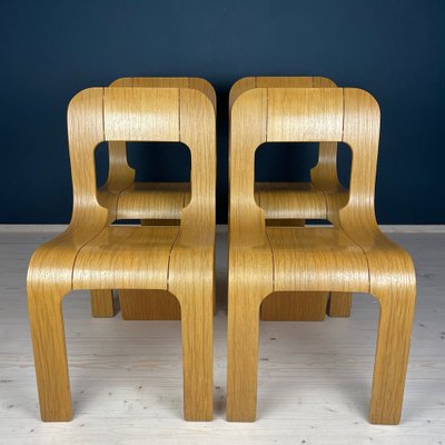 Plywood Esse Dining Chairs by Gigi Sabadin for Stilwood, Italy, 1970s, Set of 4-WQC-1743080