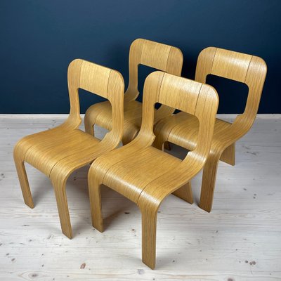 Plywood Esse Dining Chairs by Gigi Sabadin for Stilwood, Italy, 1970s, Set of 4-WQC-1743080