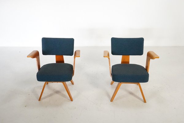 Plywood HF506 Easy Chairs by Cor Alons for Gouda Den Boer, the Netherlands, 1950s, Set of 2-TEA-1750160