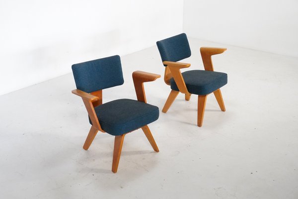 Plywood HF506 Easy Chairs by Cor Alons for Gouda Den Boer, the Netherlands, 1950s, Set of 2-TEA-1750160