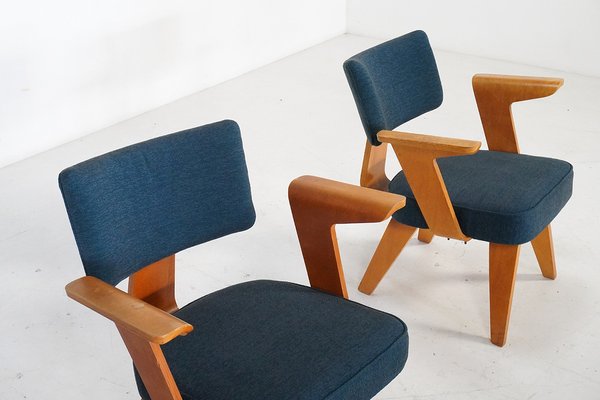 Plywood HF506 Easy Chairs by Cor Alons for Gouda Den Boer, the Netherlands, 1950s, Set of 2-TEA-1750160