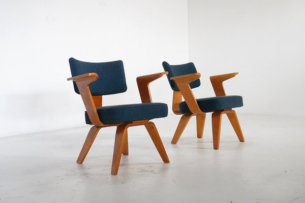 Plywood HF506 Easy Chairs by Cor Alons for Gouda Den Boer, the Netherlands, 1950s, Set of 2-TEA-1750160