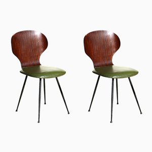 Plywood & Metal Dining Chairs by Carlo Ratti for Lissoni, 1950s, Set of 2-GKB-562017