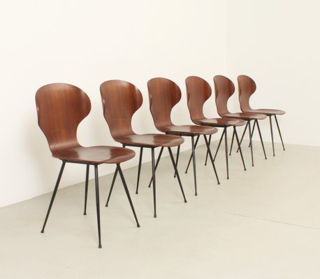 Plywood Side Chairs by Carlo Ratti, Italy, 1950s, Set of 6-UB-1822169