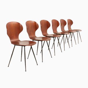 Plywood Side Chairs by Carlo Ratti, Italy, 1950s, Set of 6-UB-1822169