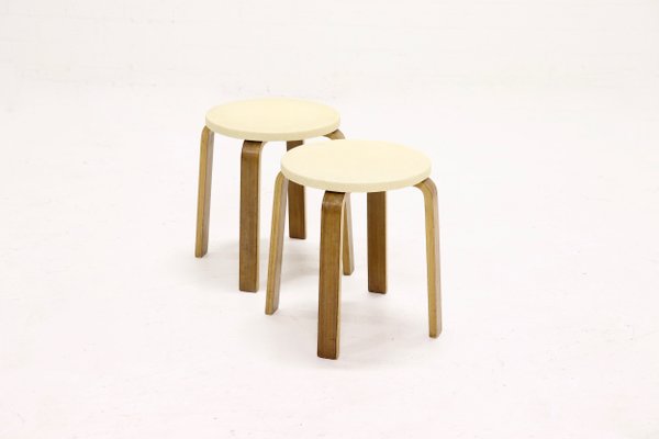 Plywood Stools by Cor Alons for Gouda den Boer, 1950s, Set of 2-VV-555509