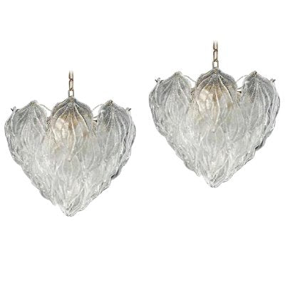 Polar Murano Glass Chandelier, Italy, 1970s, Set of 2-MBH-1032084